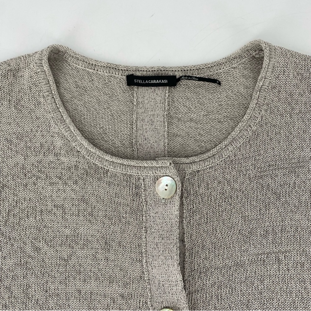 Stella Carakasi Gray Cable Knit Asymmetrical Cropped Cardigan - Picture 8 of 9